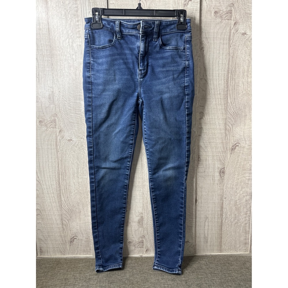 American Eagle Super Stretch Skinny Jeans Dark Wash High Rise Size 0 Short